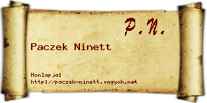 Paczek Ninett névjegykártya
